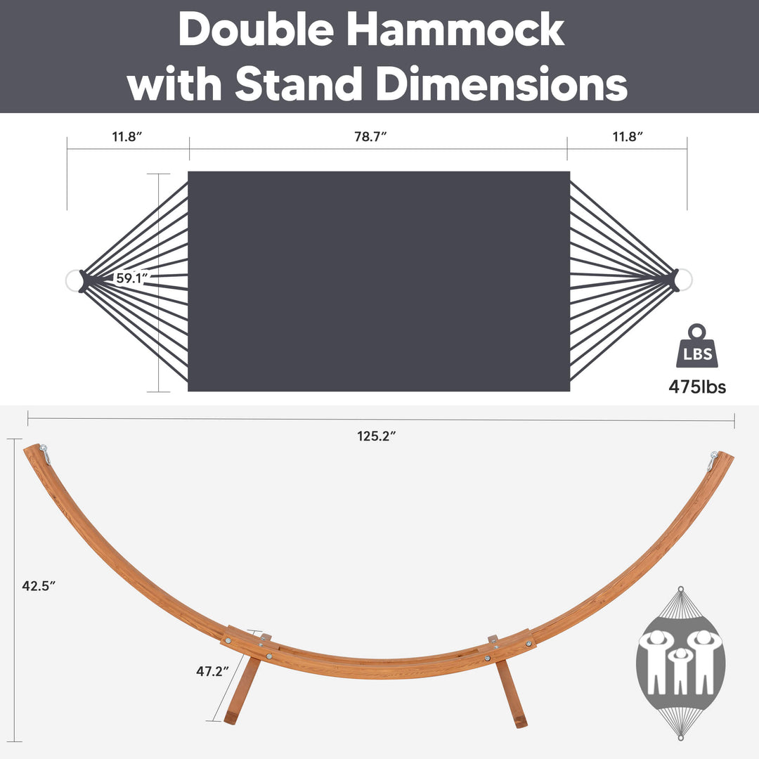 hammock with wooden stand#color_dark-gray