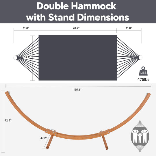 hammock with wooden stand#color_dark-gray