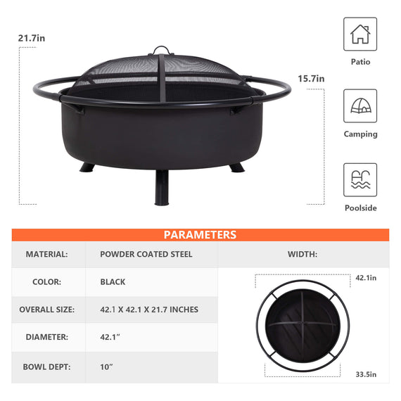 Outdoor-Bonfire-Wood-Burning-Fire-Pit#size_42-inch-black