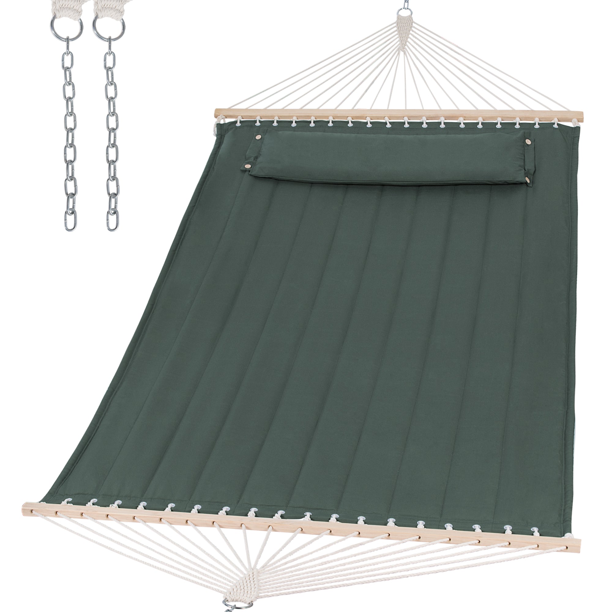 SUNCREAT Quilted Fabric Hammock#color_green-gray