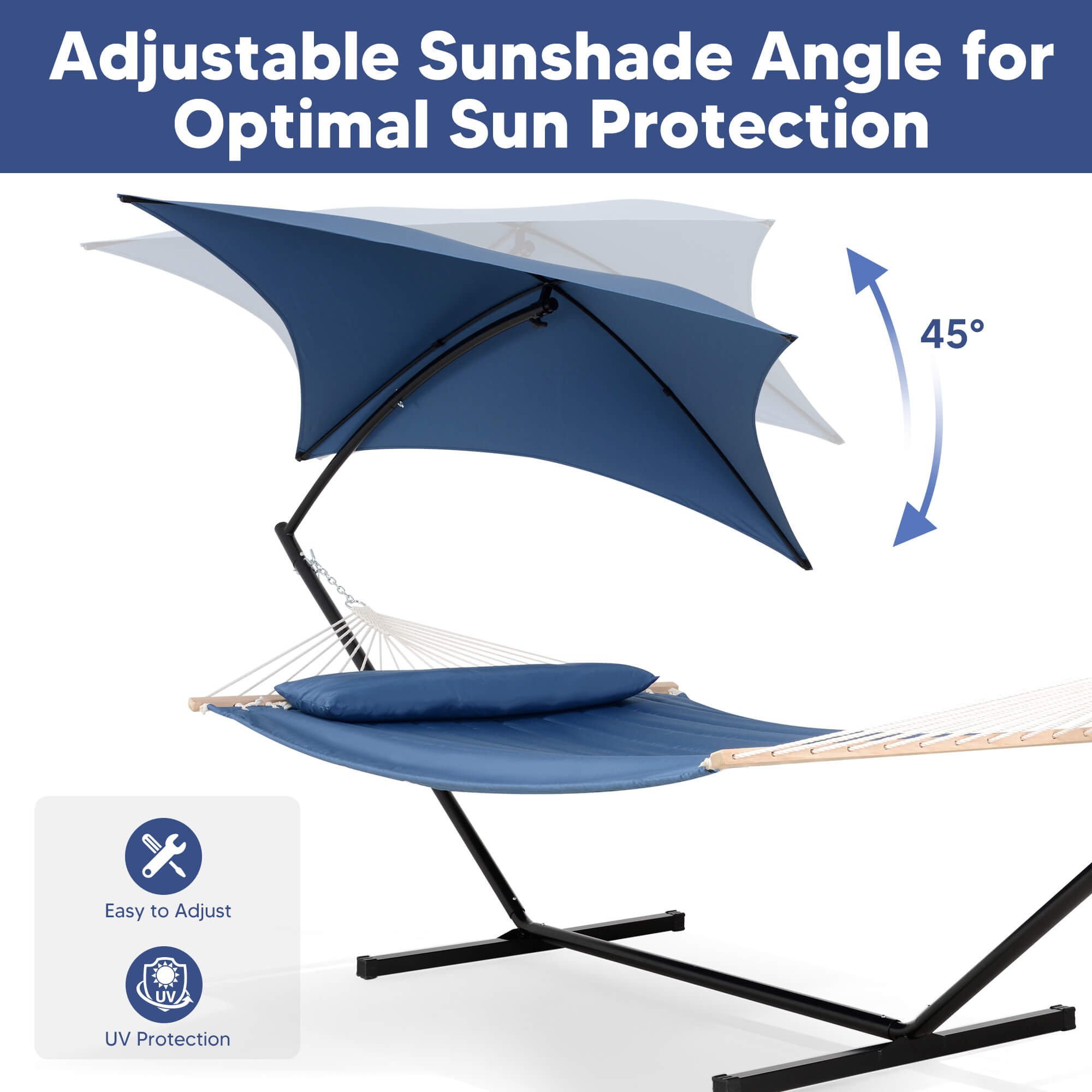 Standing Hammock with Stand#color_navy