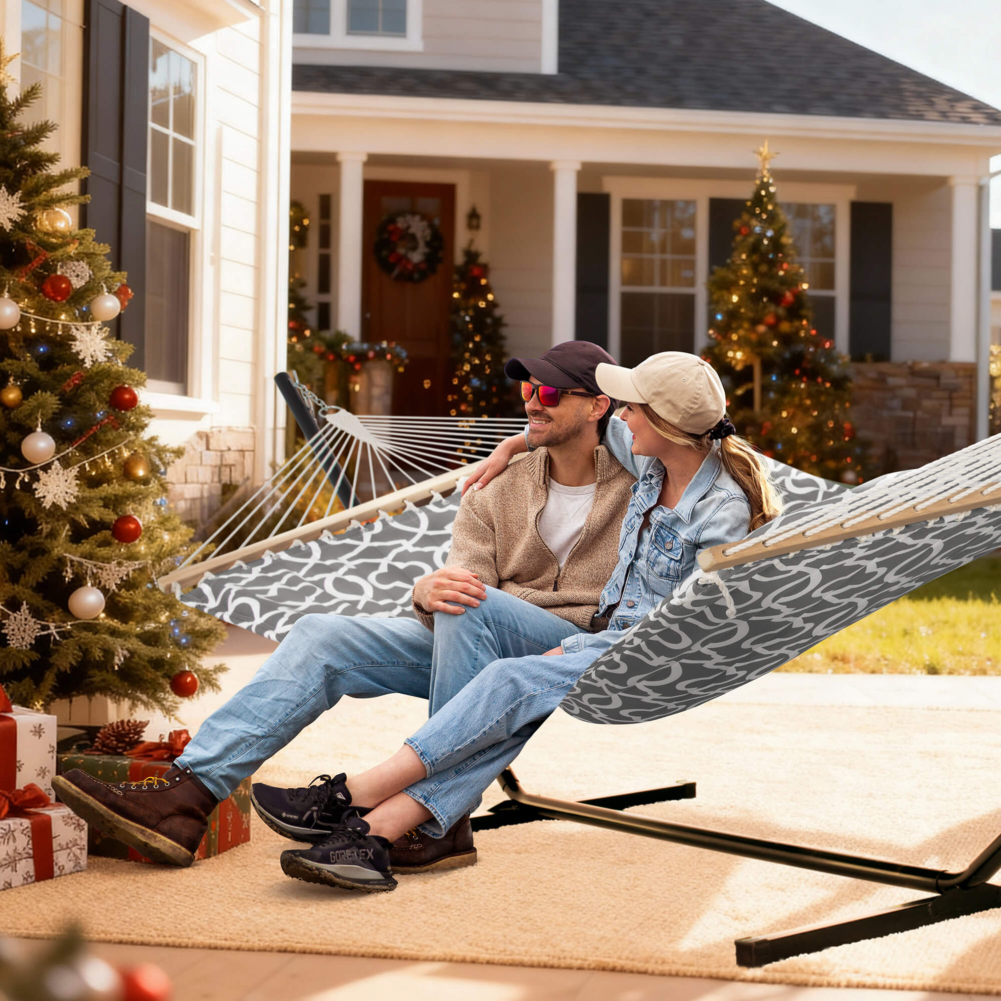 SUNCREAT-Double-Hammock-with-Stand-Gray#color_gray