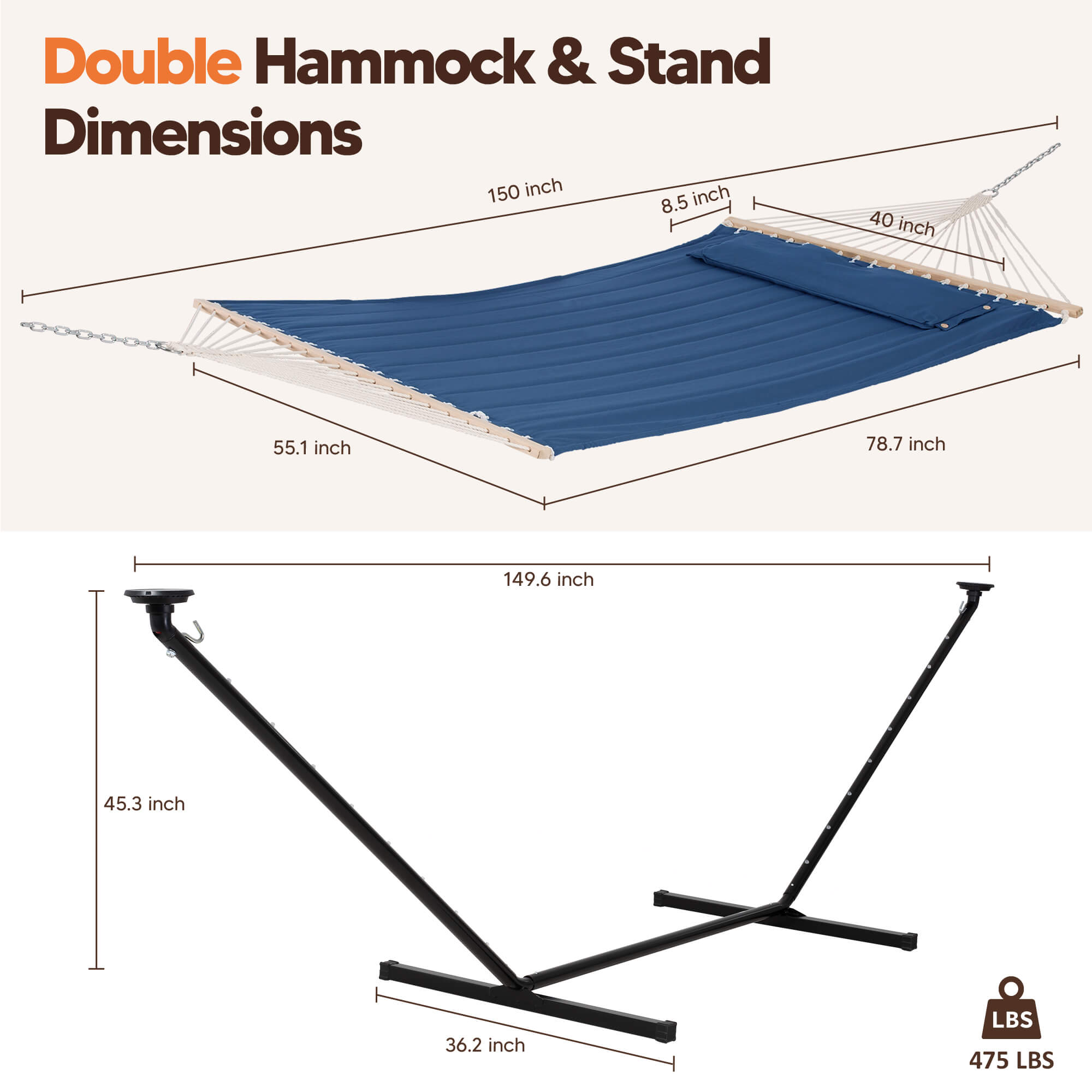 hammock with stand#color_navy