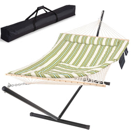 SUNCREAT-Cotton-Rope-Hammock-Green-Beige#color_green-beige
