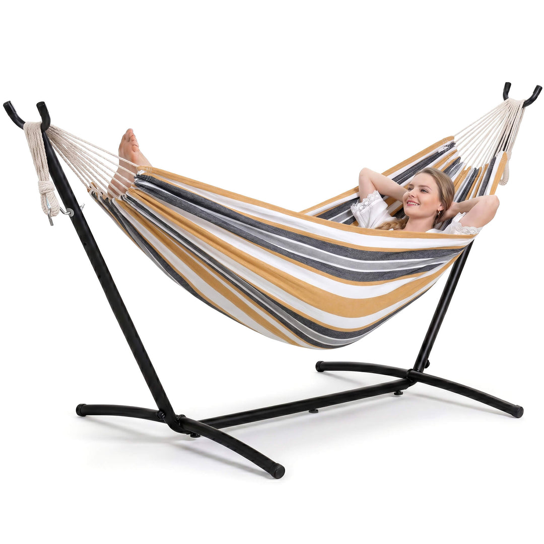 hammock with stand#color-h_coffee-stripes