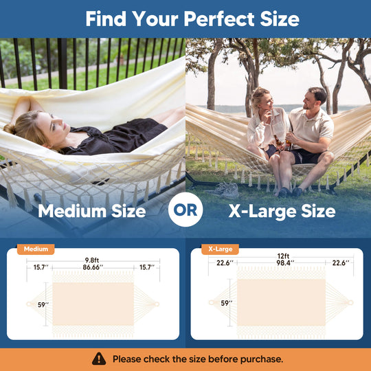 Camping Hammock for Outdoor#Color_beige-with-tassels
