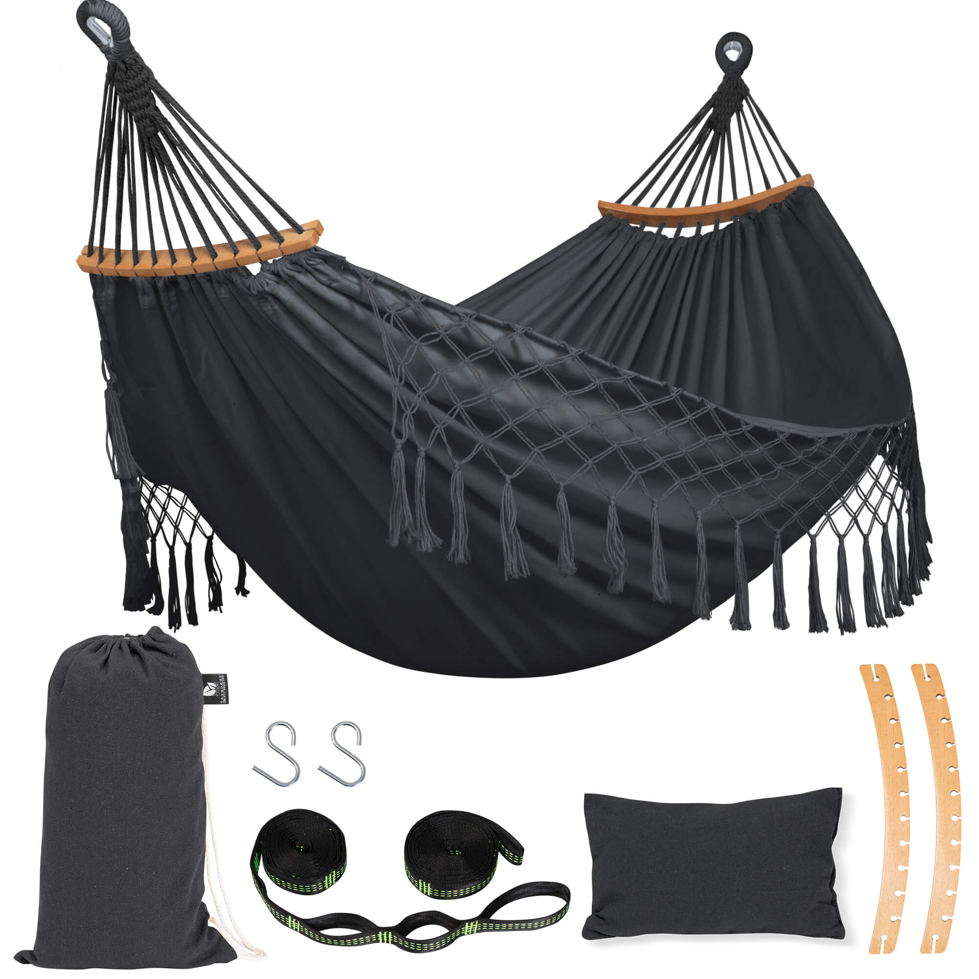 canping hammocks#color_gray-with-tassels