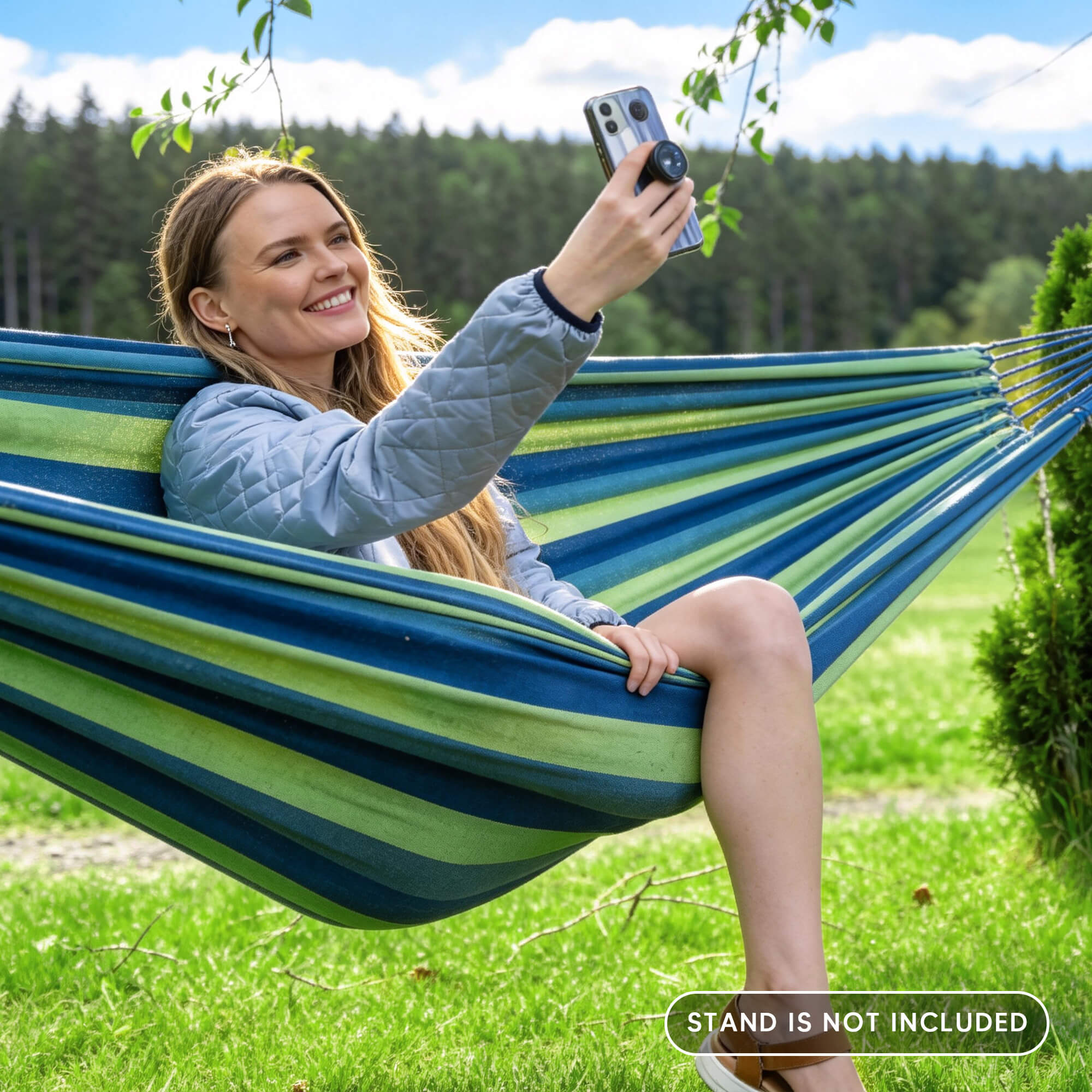 Camping Hammock for Outdoor#Color_blue-stripe