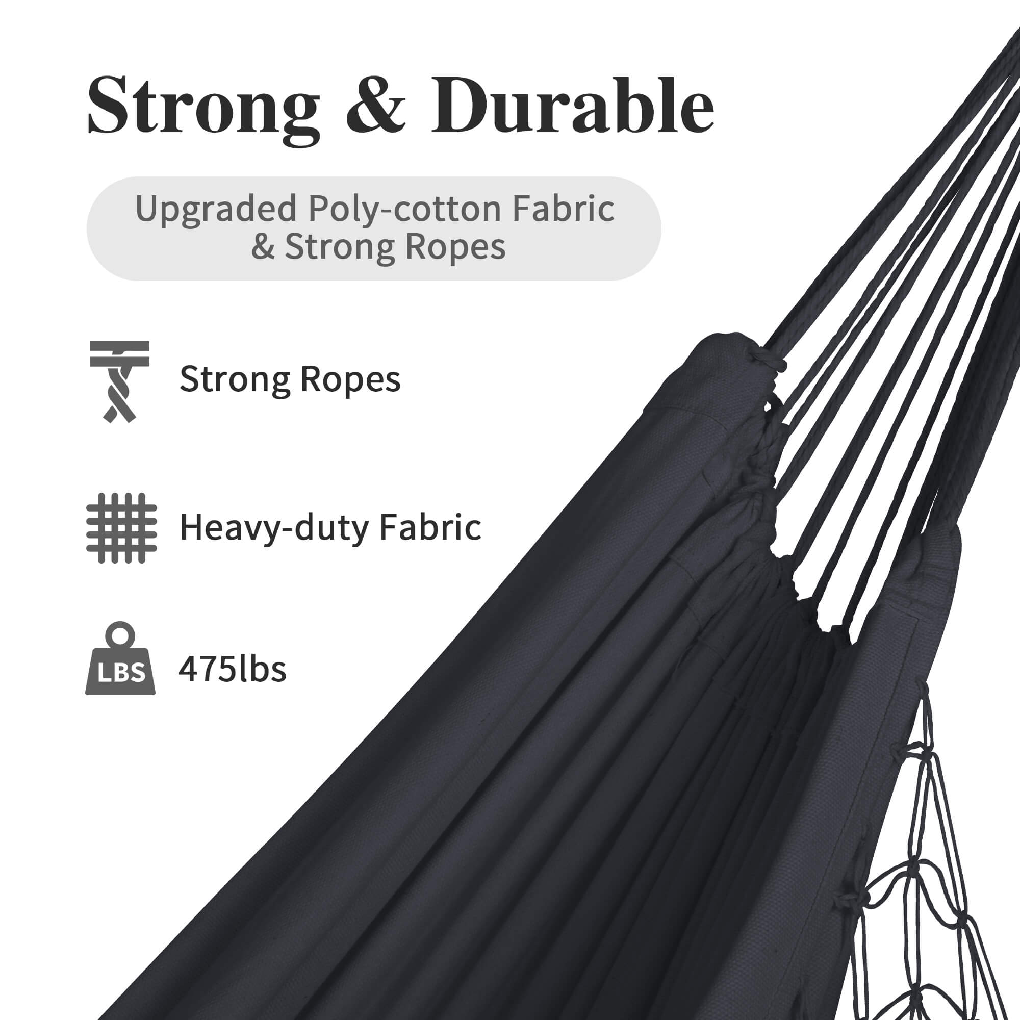 Camping Hammock for Outdoor#Color_gray-with-tassels