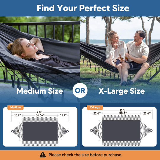 Camping Hammock for Outdoor#Color_gray-with-tassels