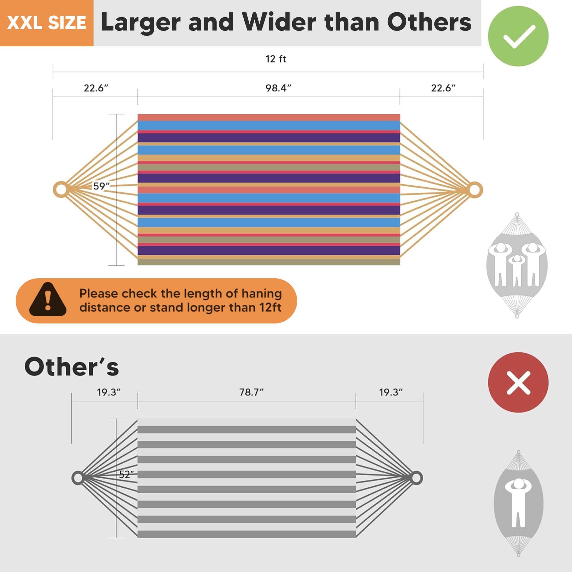 Camping Hammock for Outdoor#Color_colorful-stripes