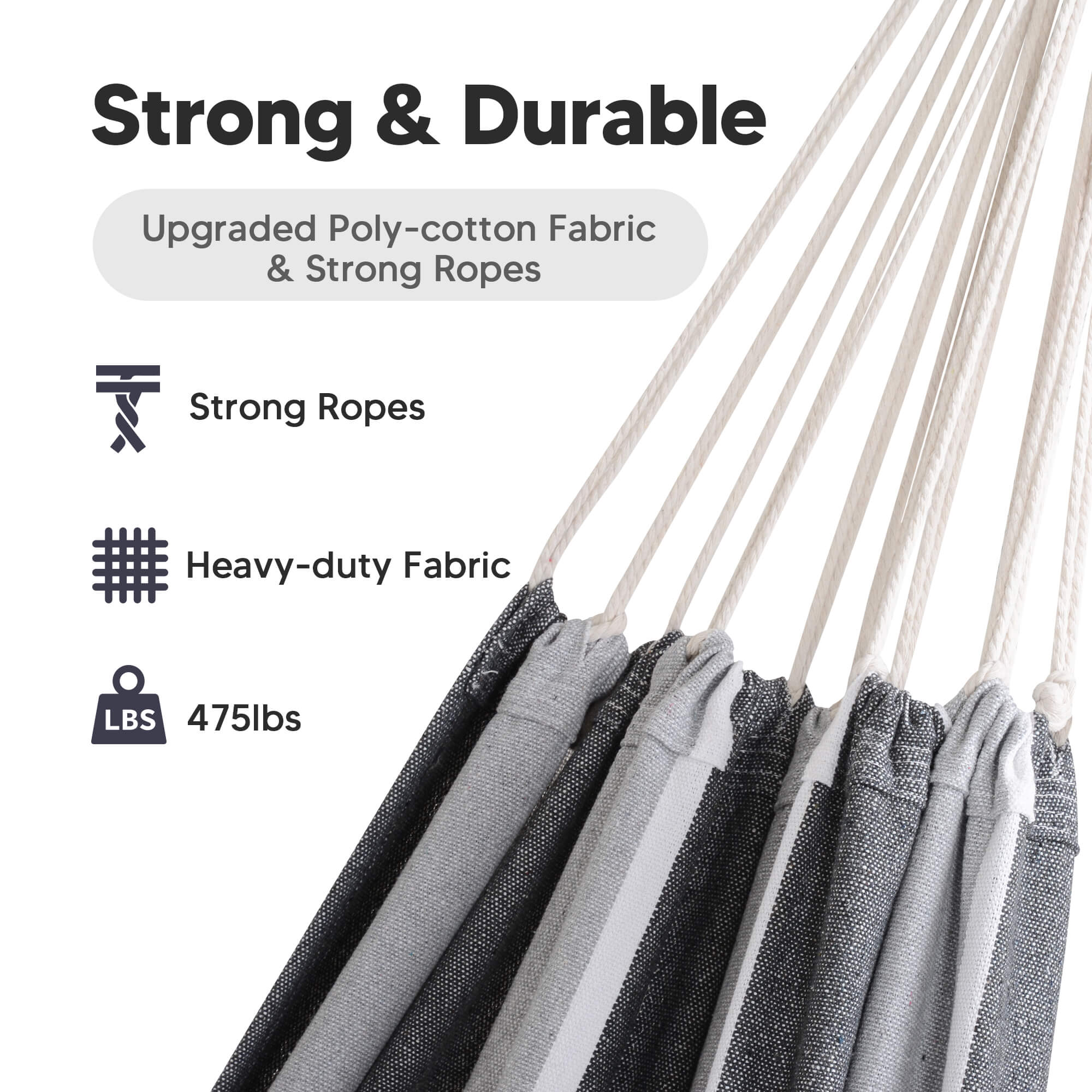 Camping Hammock for Outdoor#Color_gray-stripes