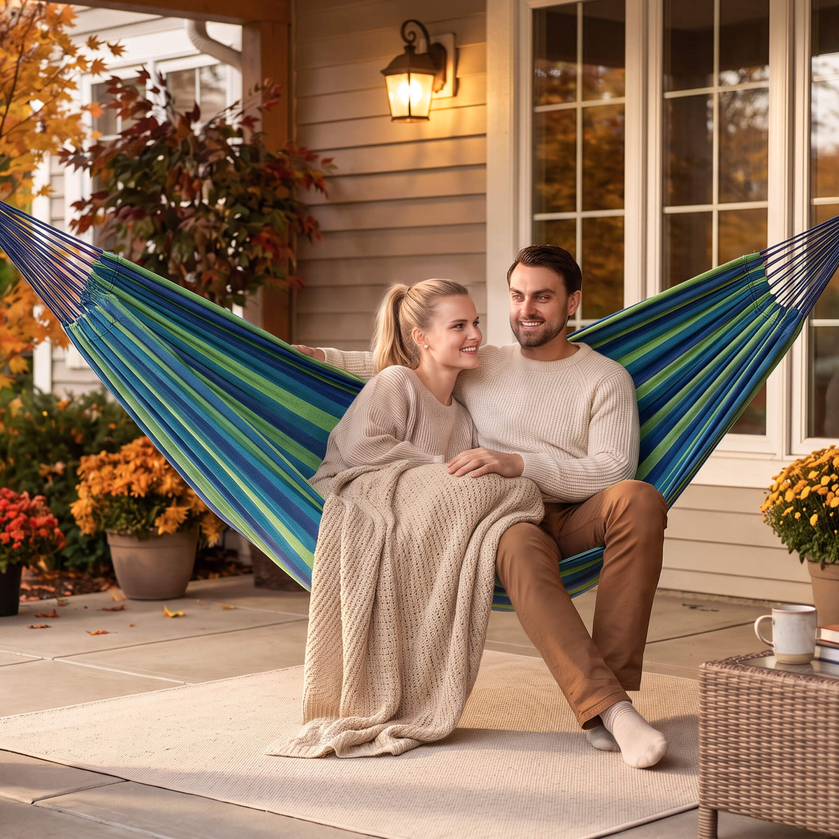 Camping Hammock for Outdoor#Color_blue-stripe