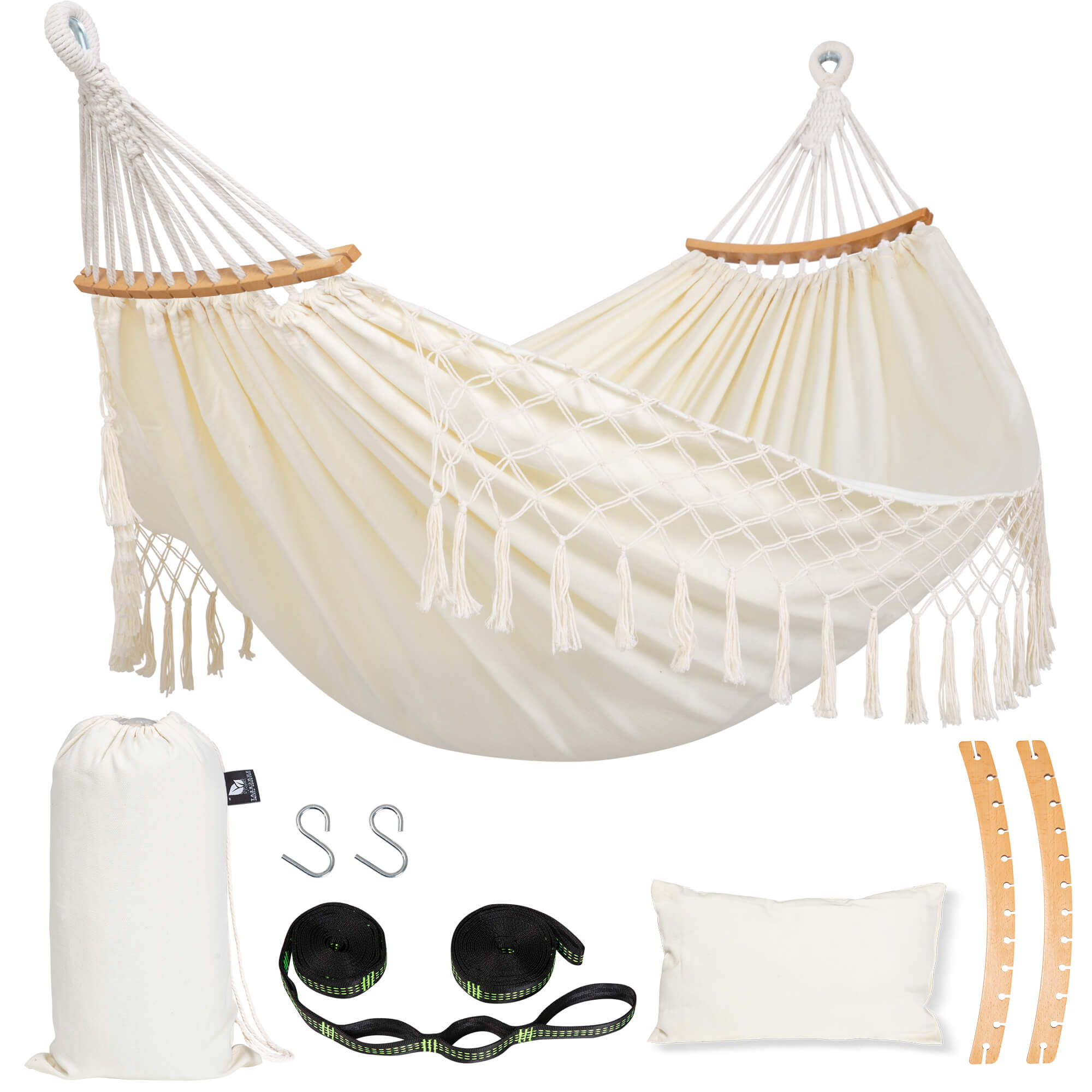 canping hammocks#color_beige-with-tassels