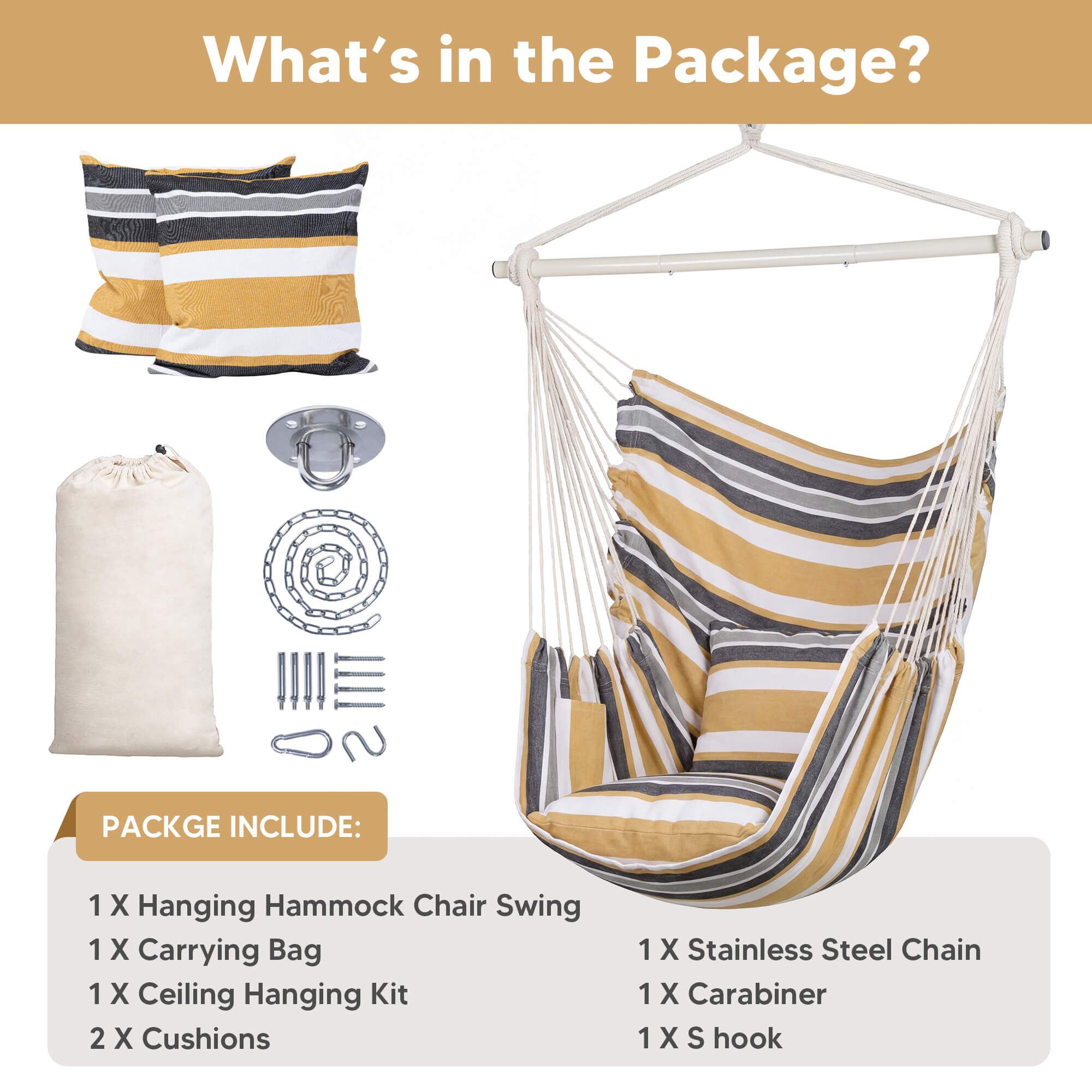 SUNCREAT Hammock Chair White#color_coffee-stripes