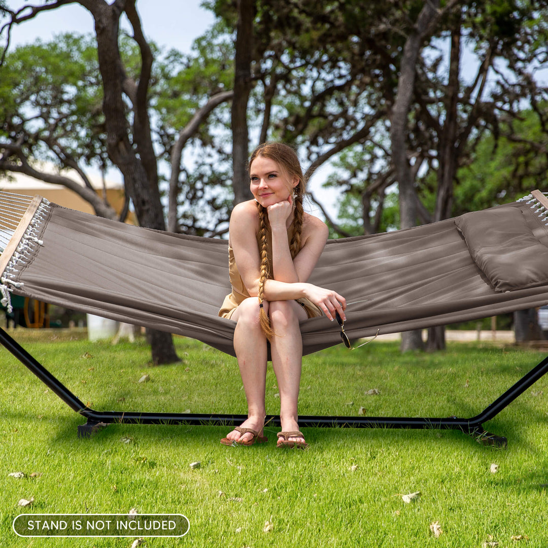 SUNCREAT Quilted Fabric Hammock#color_brown