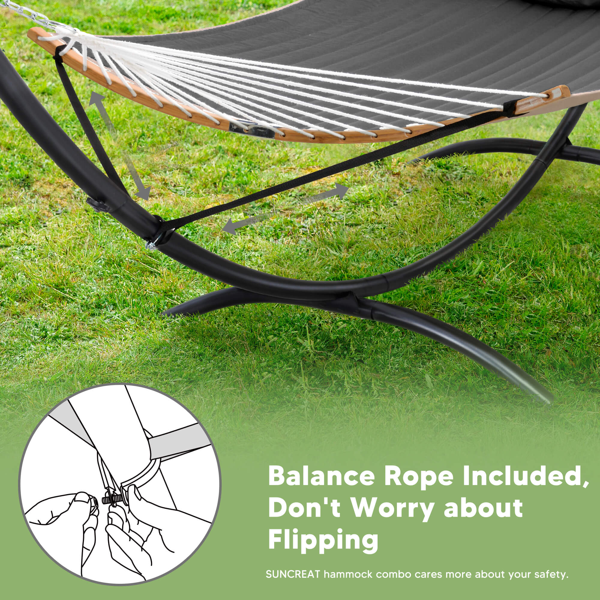 portable hammock with stand#color_dark-gray