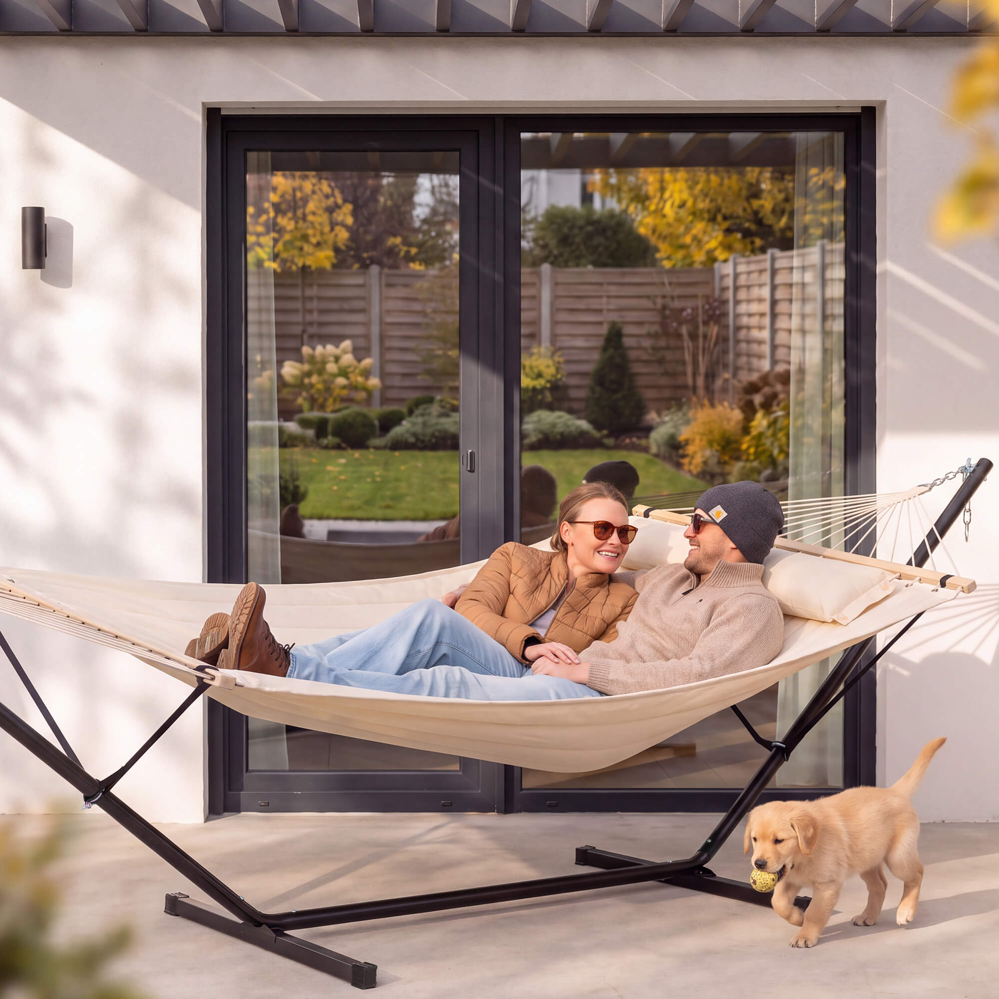 hammock with stand#color_beige