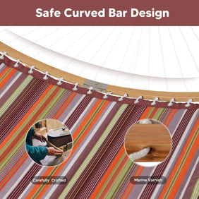 Double Quilted Hammock with Curved Bamboo Bar & Portable Stand |SUNCREAT