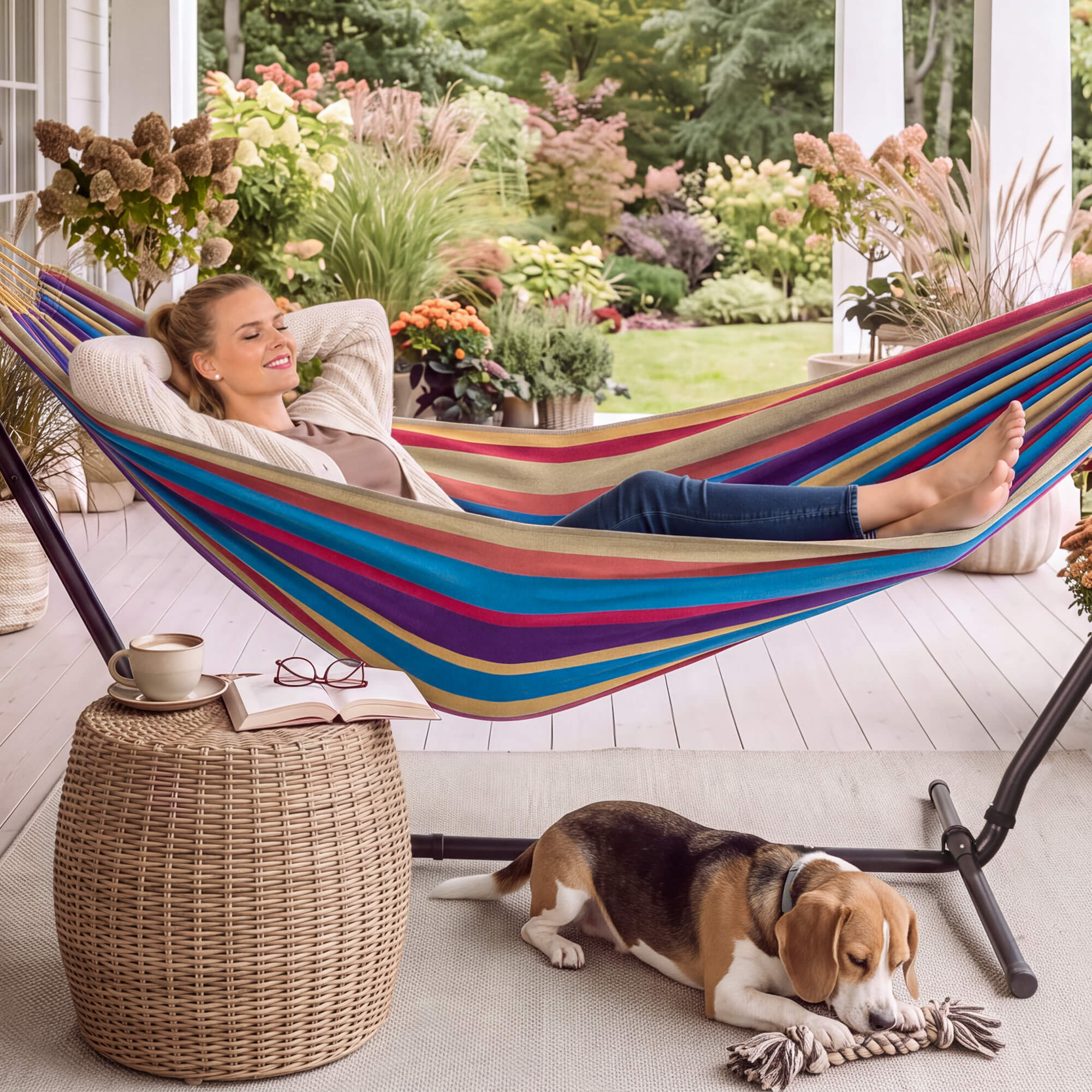 SUNCREAT-2-in-1 Heavy-Duty-2-Person-Hammock-with-Stand#color_colorful-stripes