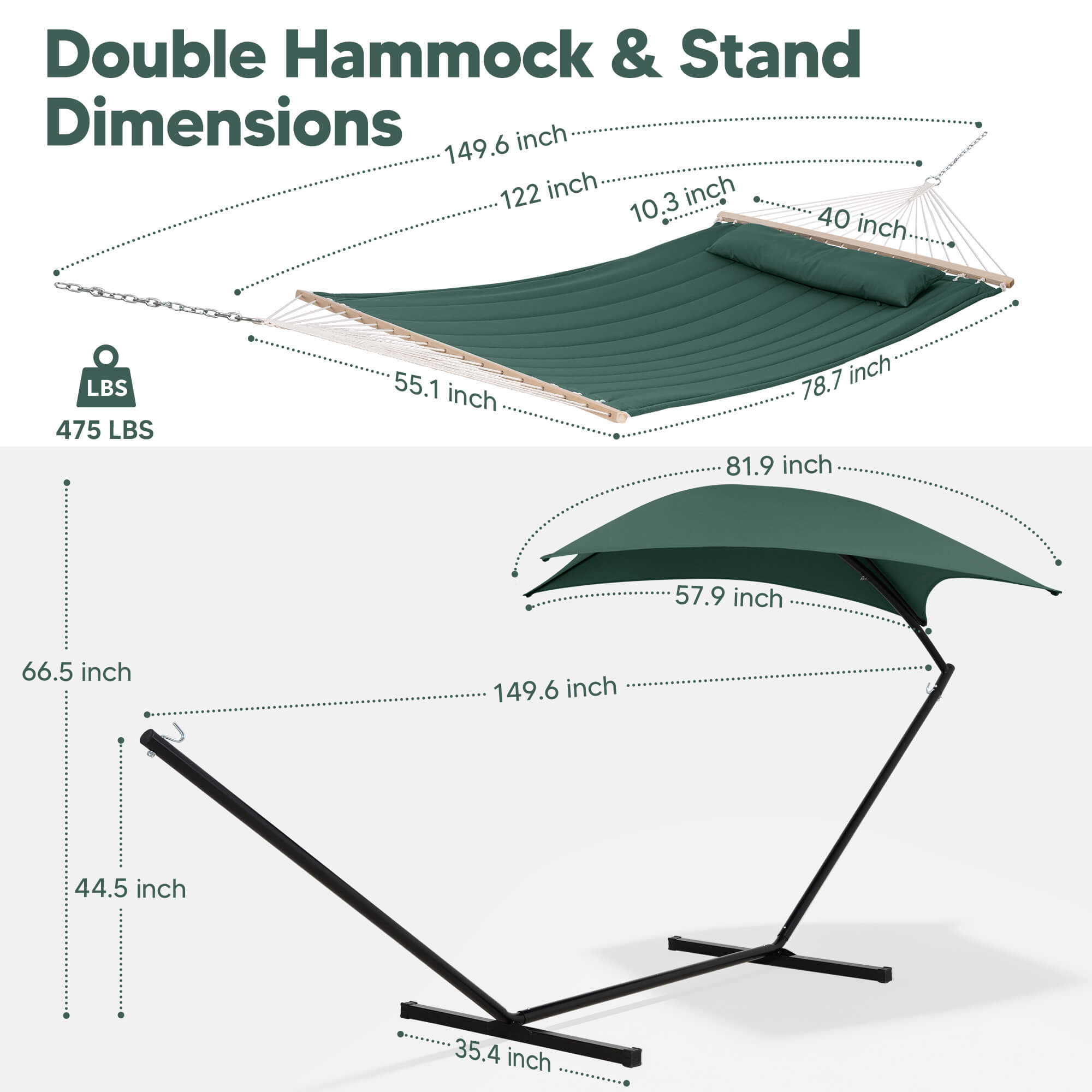 Standing Hammock with Stand#color_dark-green