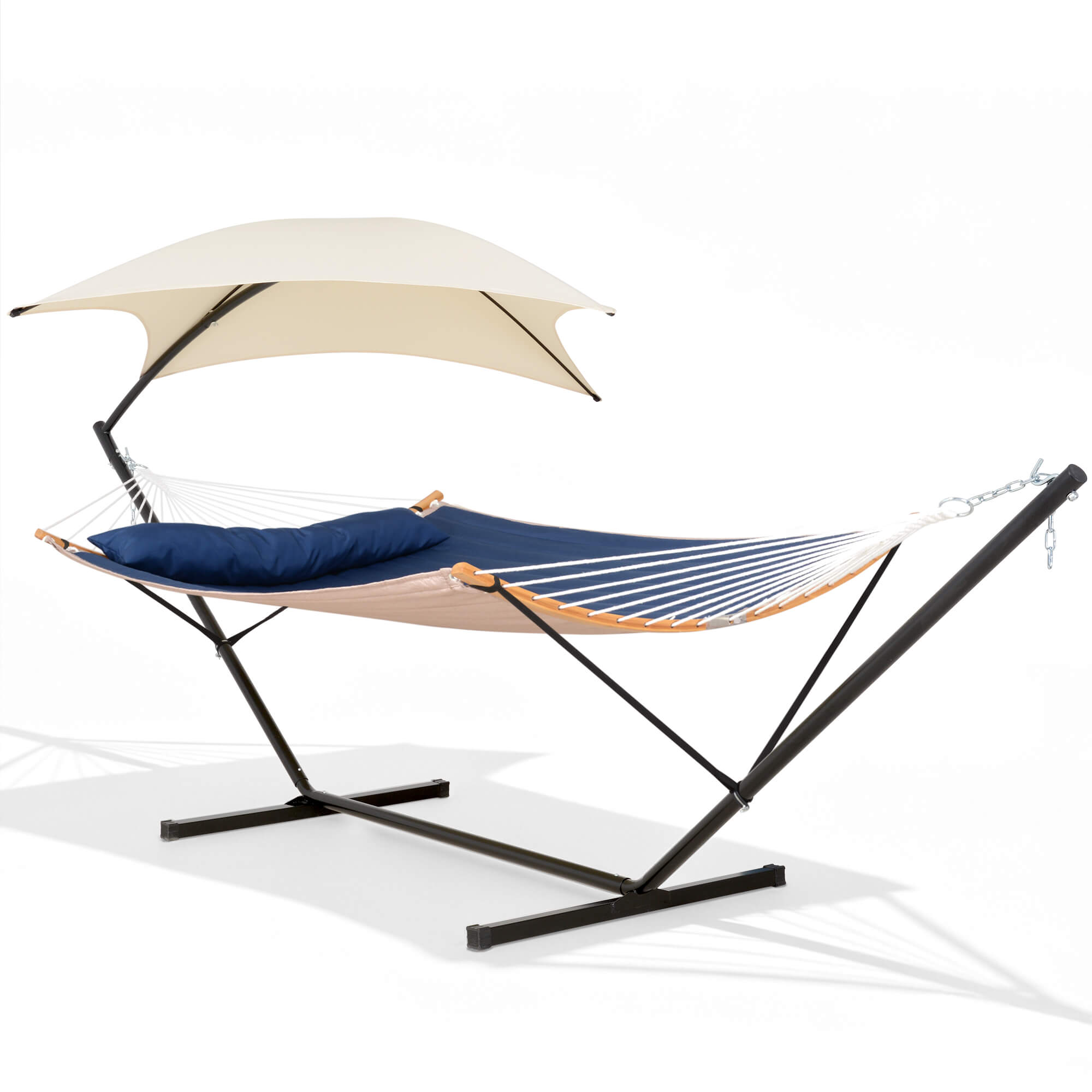 hammock with stand and sunshade#color-c_navy