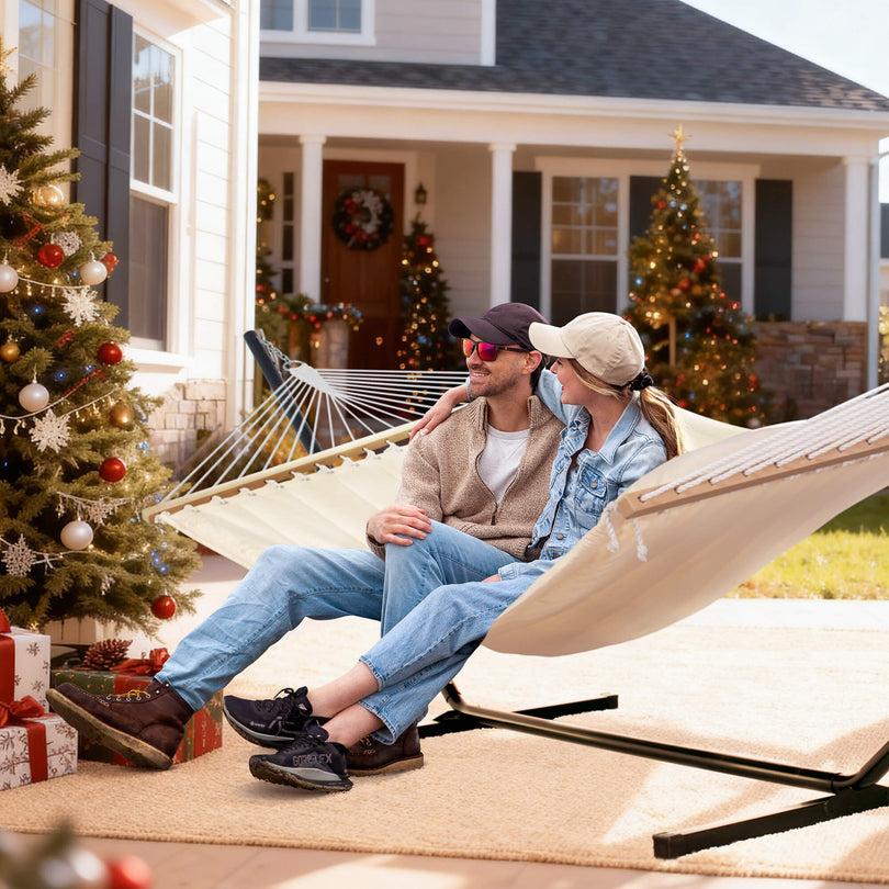 hammock with stand#color_beige