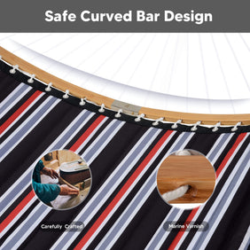 Double Quilted Hammock with Curved Bamboo Bar & Portable Stand |SUNCREAT