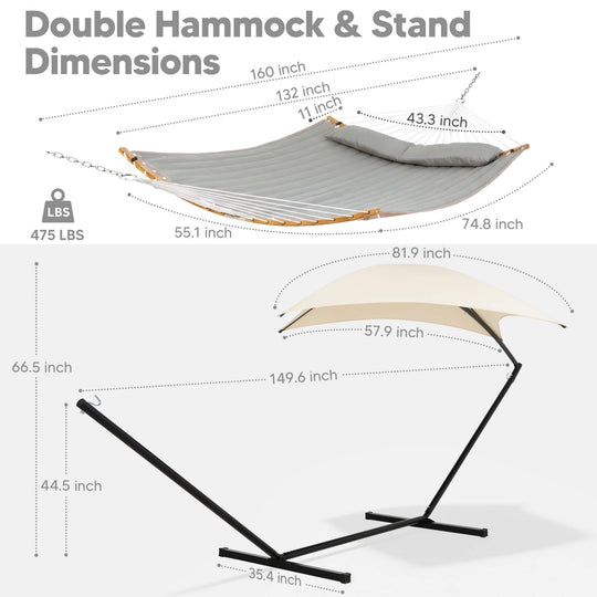 hammock with stand and sunshade#color-c_light-gray