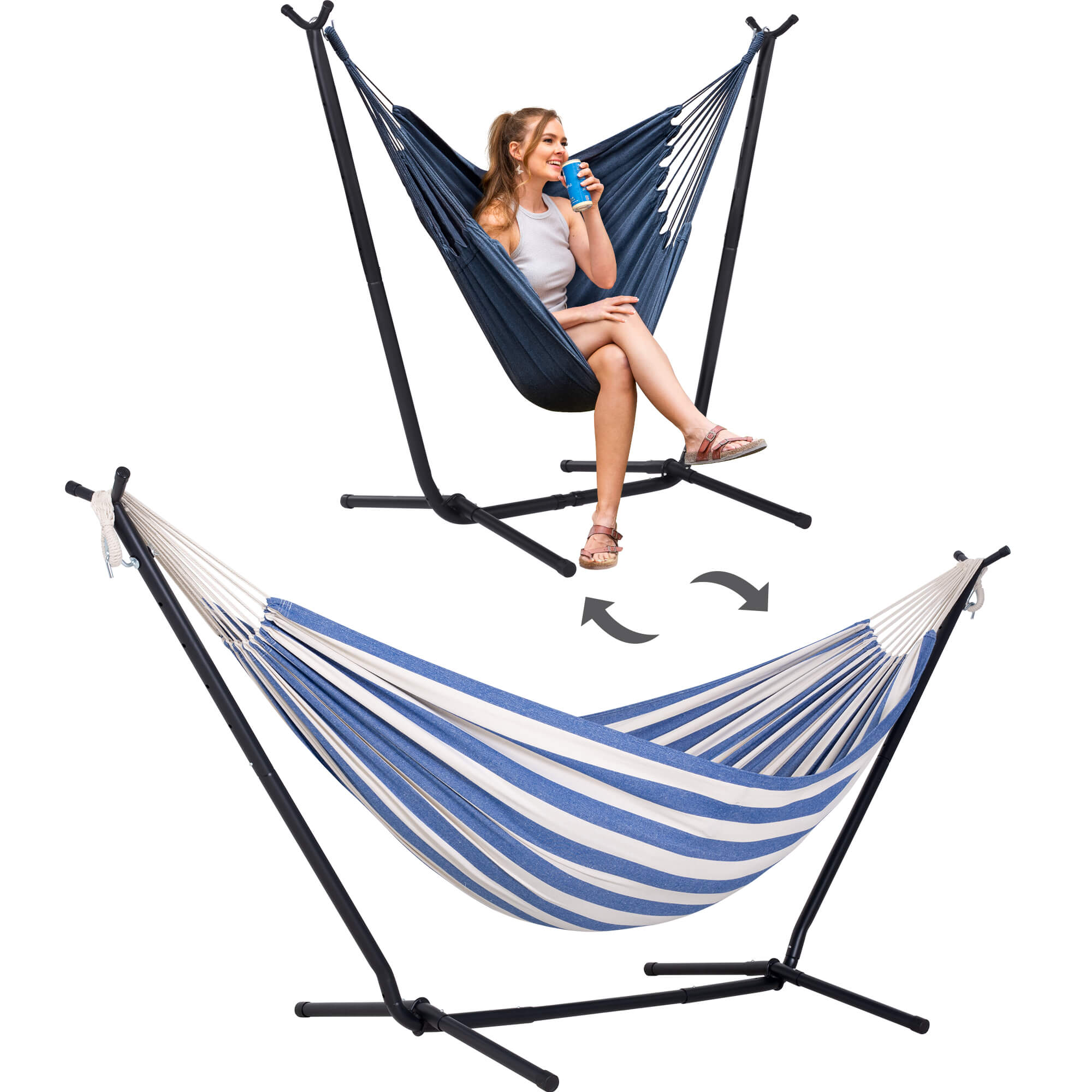 SUNCREAT-2-in-1 Heavy-Duty-2-Person-Hammock-with-Stand#color_blue-white-stripes