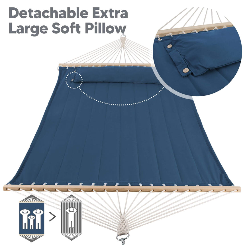 SUNCREAT Quilted Fabric Hammock#color_navy