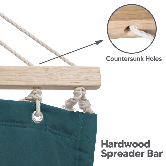 SUNCREAT Quilted Fabric Hammock#color_dark-green