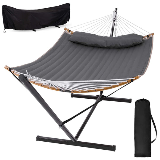 SUNCREAT-Double-Quilted-Hammock-with-Stand#color_dark-gray