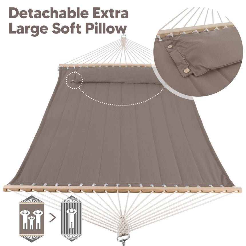 SUNCREAT Quilted Fabric Hammock#color_brown