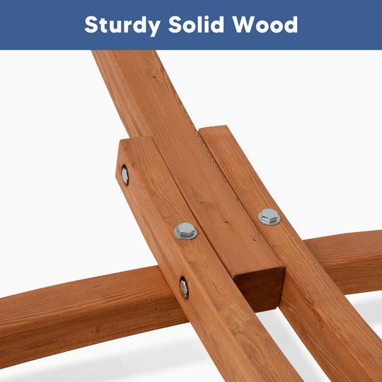 hammock with wooden stand#color_blue-white-stripes