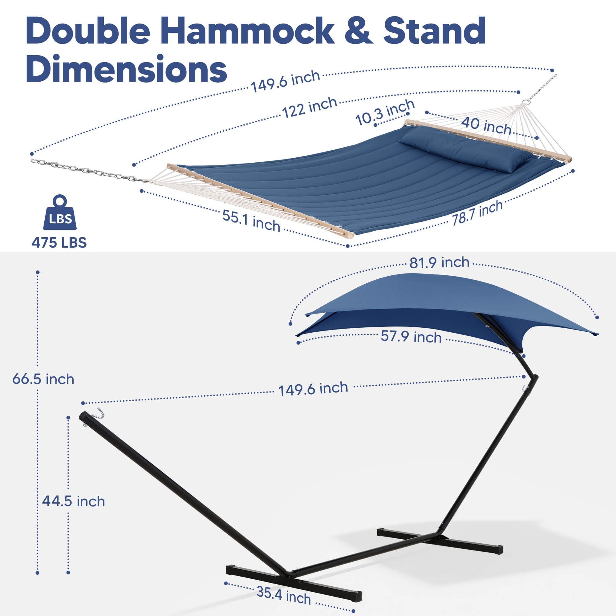 Standing Hammock with Stand#color_navy