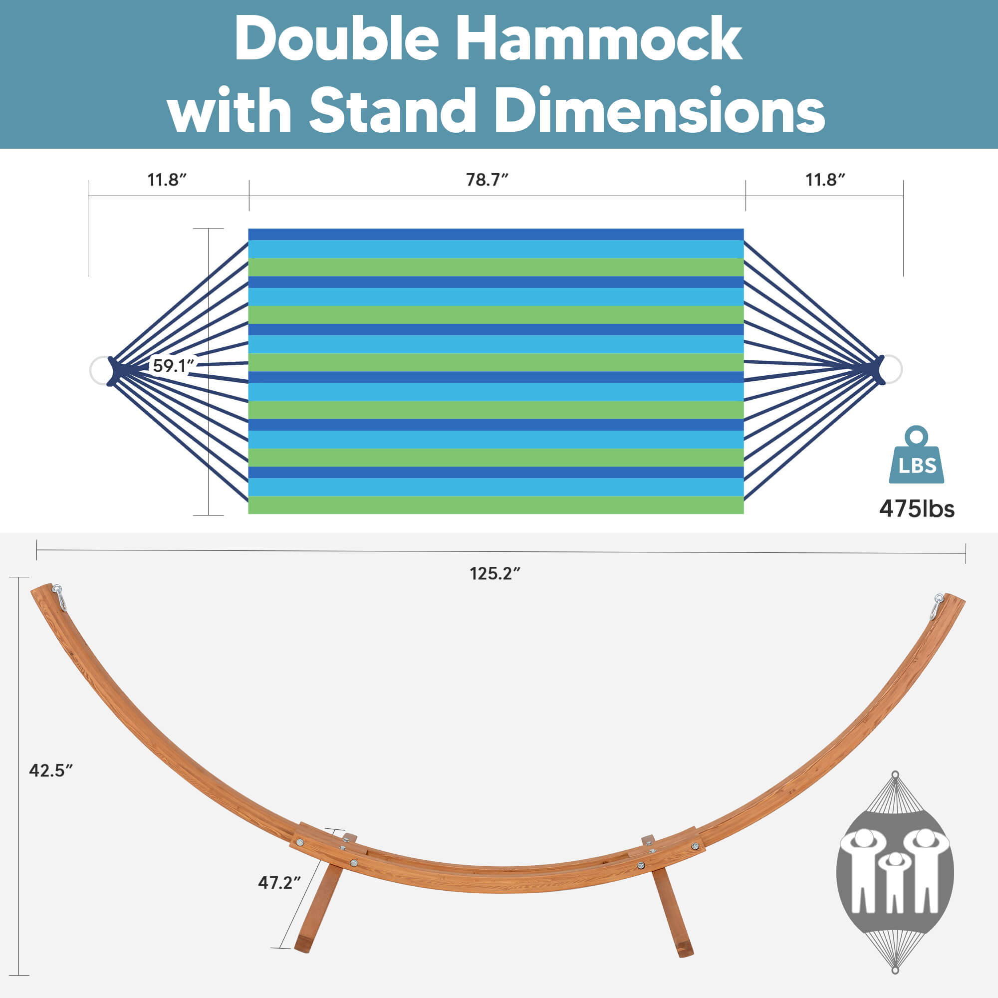 hammock with wood stand#color_blue-stripe