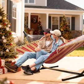 SUNCREAT-Double-Hammock-with-Stand-Red-Stripes#color_red-stripes