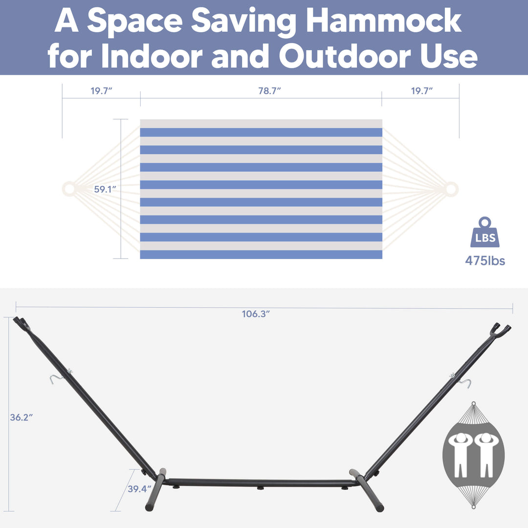 hammock with stand#color-h_blue-white-stripes