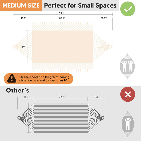 Camping Hammock for Outdoor#Color_beige-with-tassels