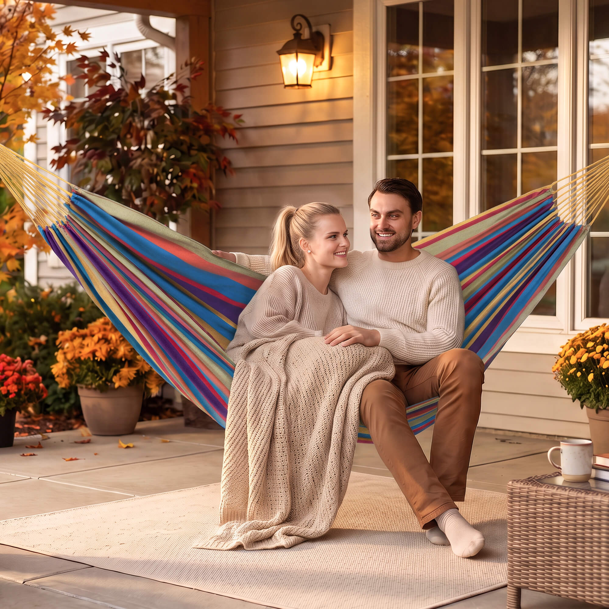 Camping Hammock for Outdoor#Color_colorful-stripes