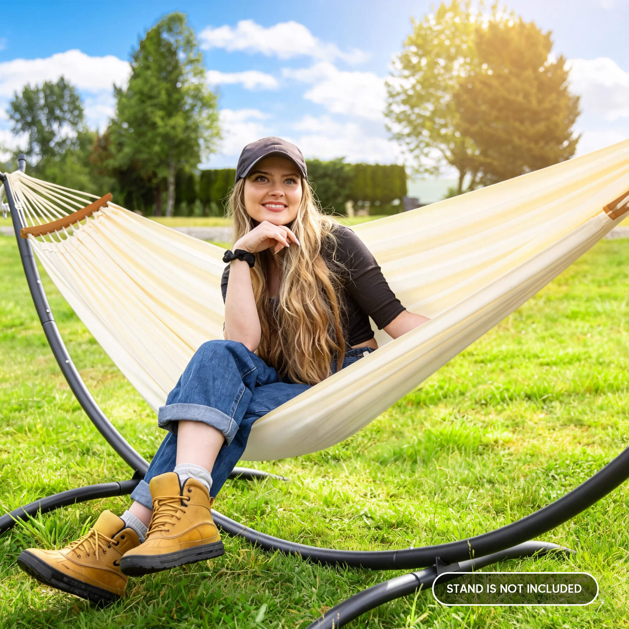 canping hammocks#color_beige-with-tassels