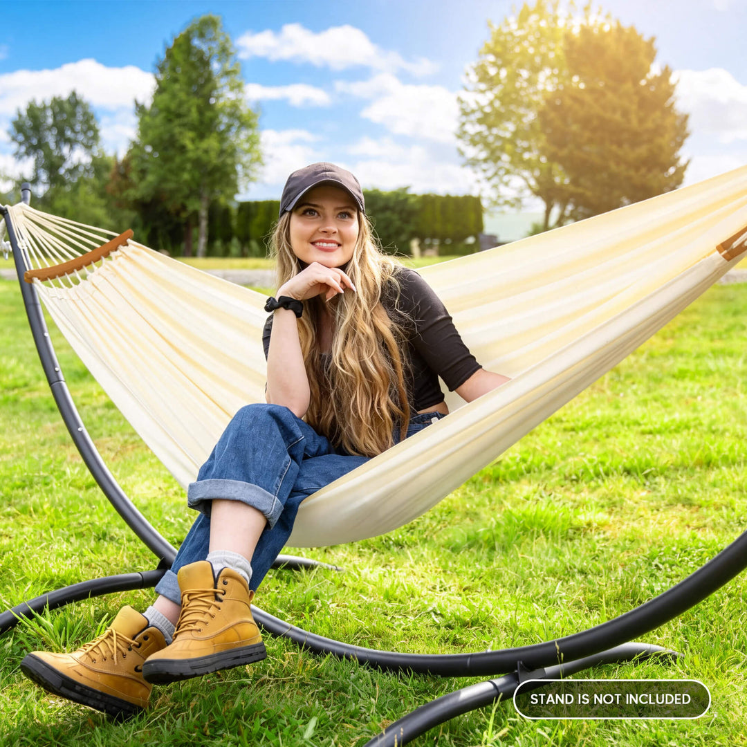 canping hammocks#color_beige-with-tassels