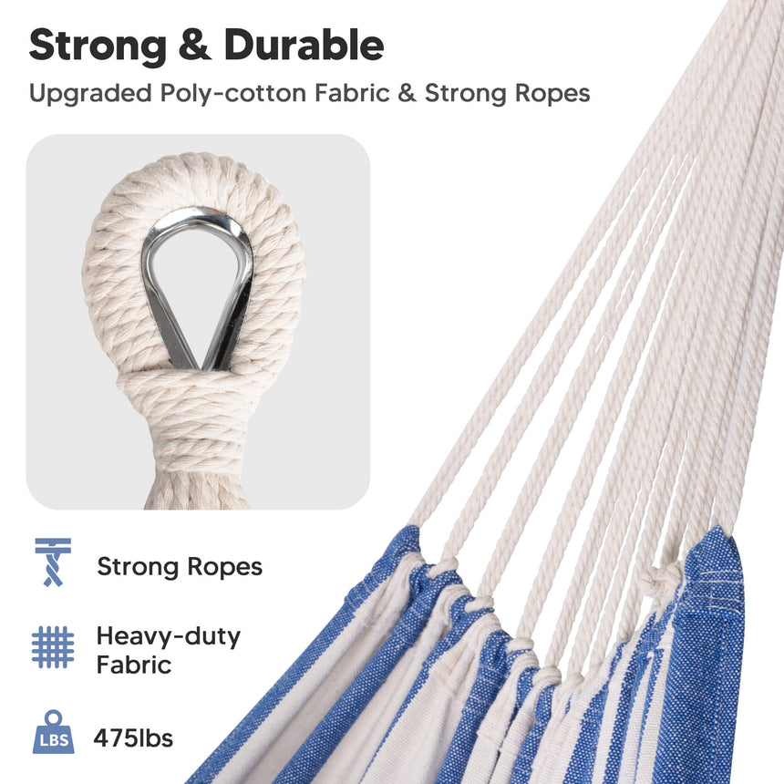 canping hammocks#color_blue-white-stripes