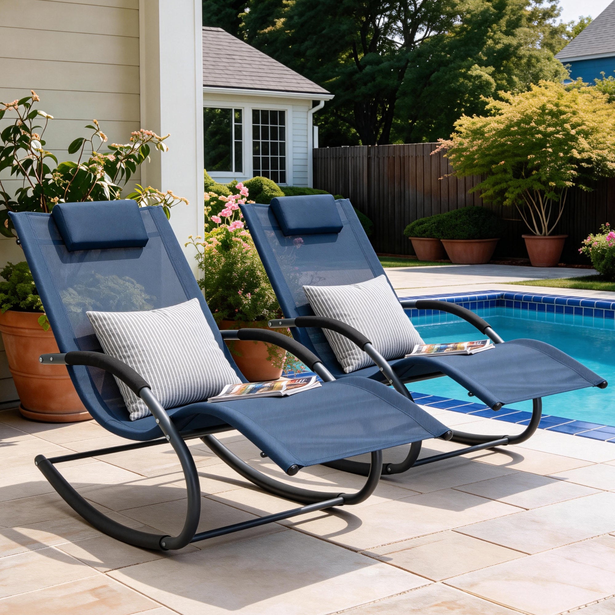 Outdoor Lounge Chair #color_navy-blue-2