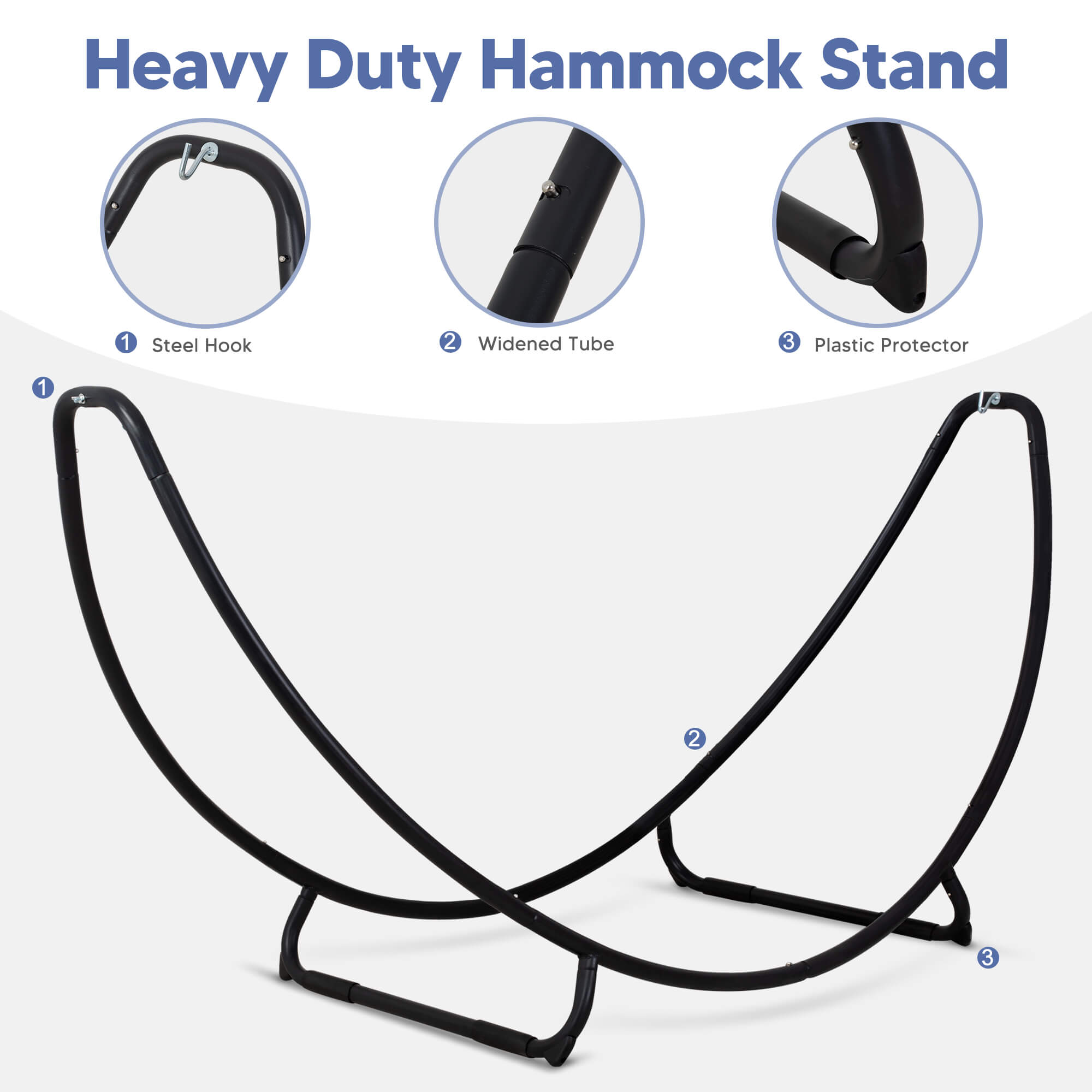 hammock with stand#color_blue-white-stripes
