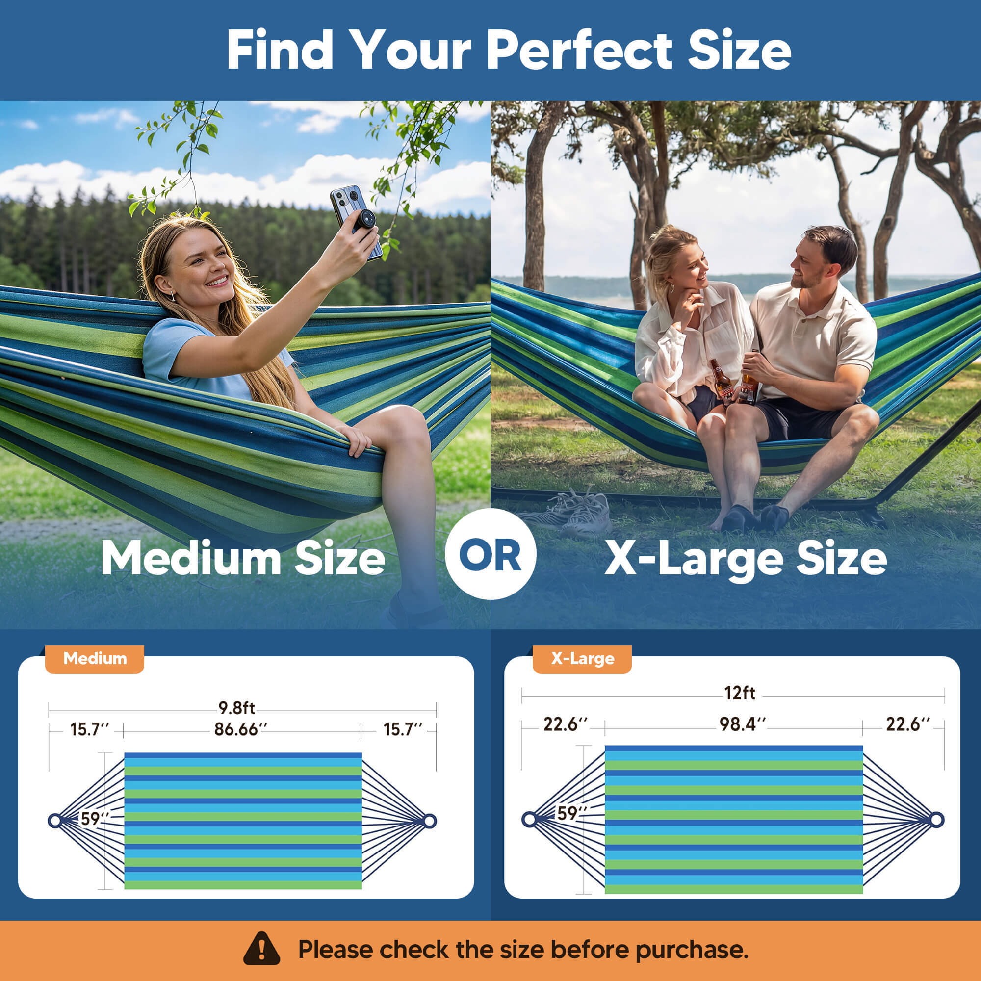 Camping Hammock for Outdoor#Color_blue-stripe
