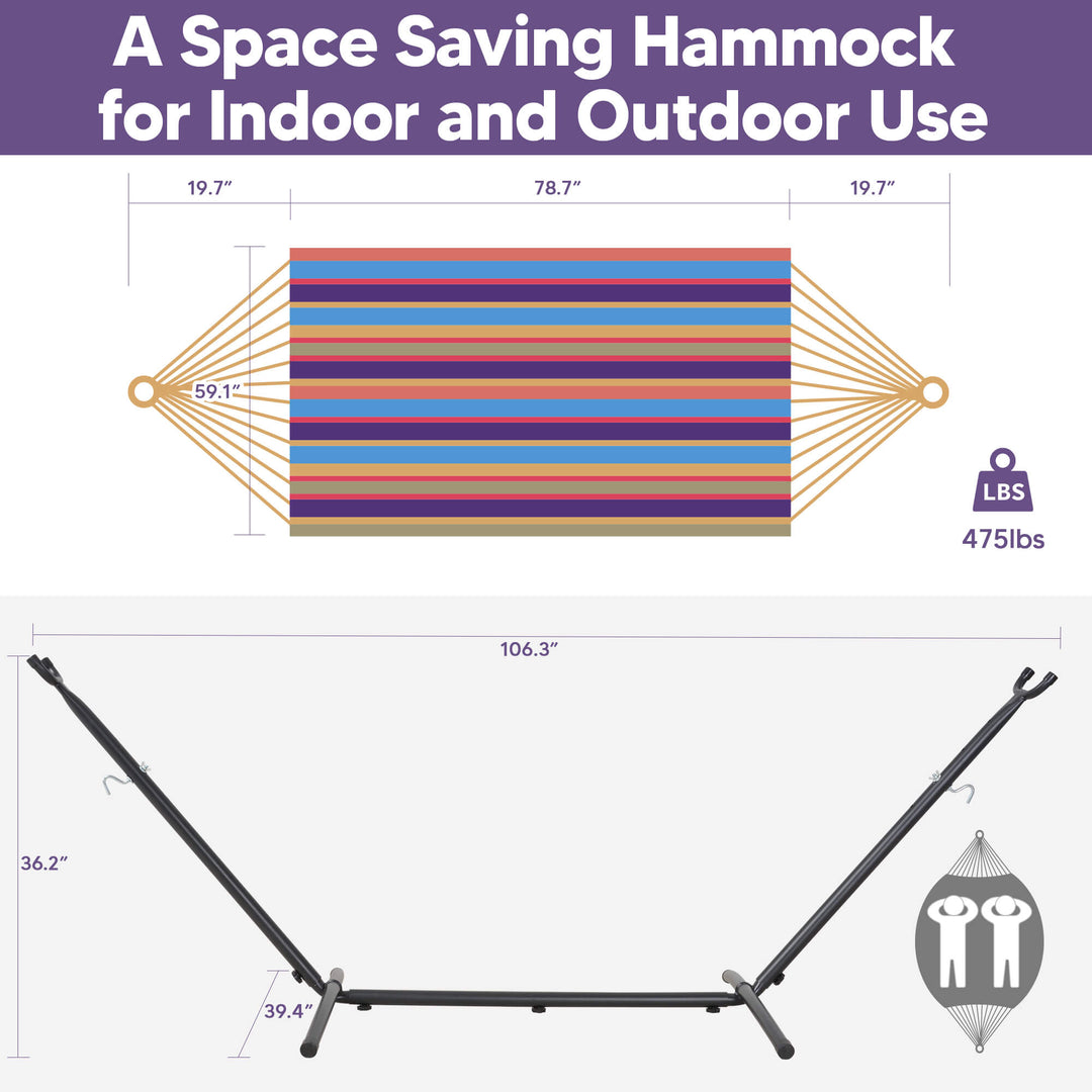 hammock with stand#color-h_colorful-stripes