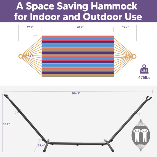 hammock with stand#color-h_colorful-stripes