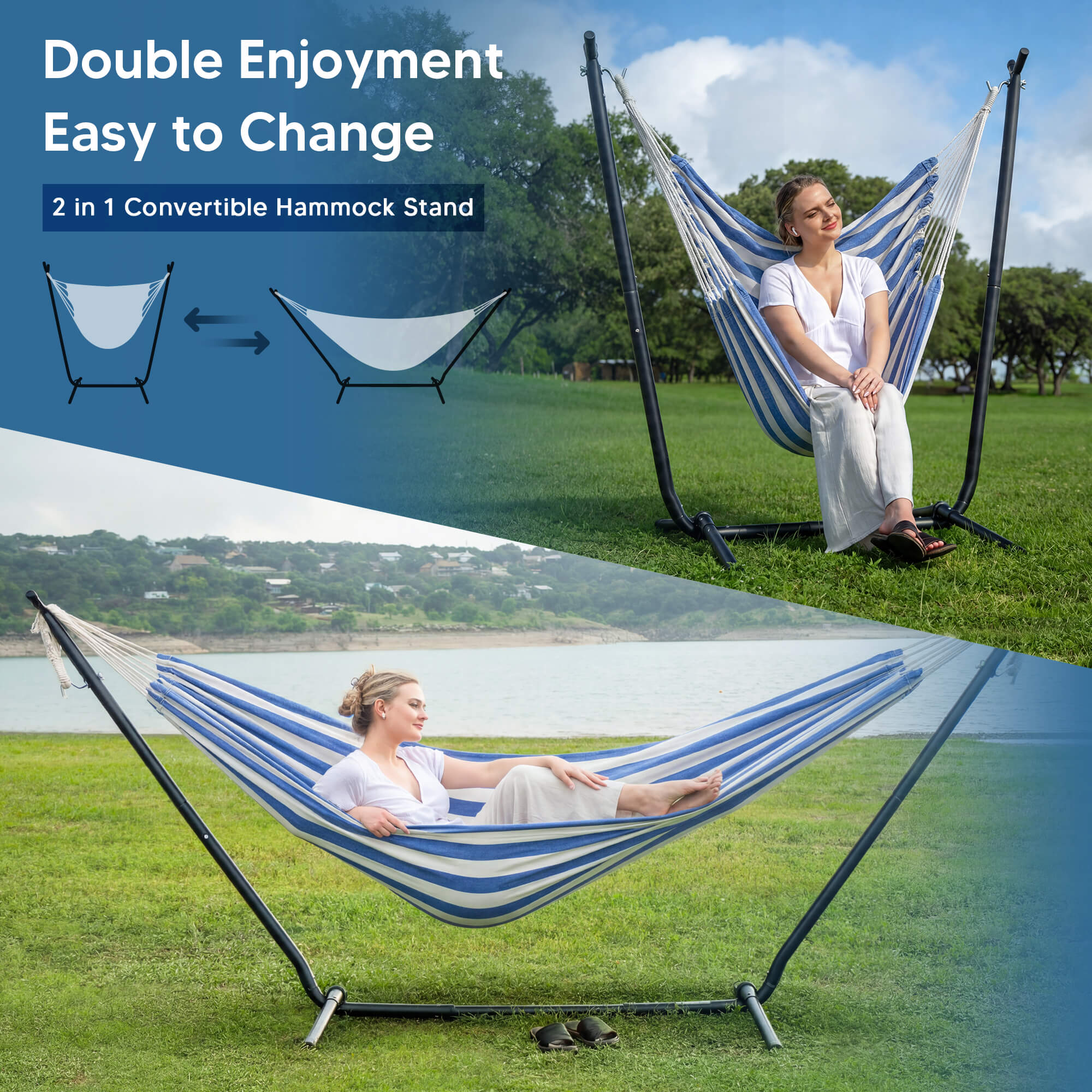SUNCREAT-2-in-1 Heavy-Duty-2-Person-Hammock-with-Stand#color_blue-striped-combo